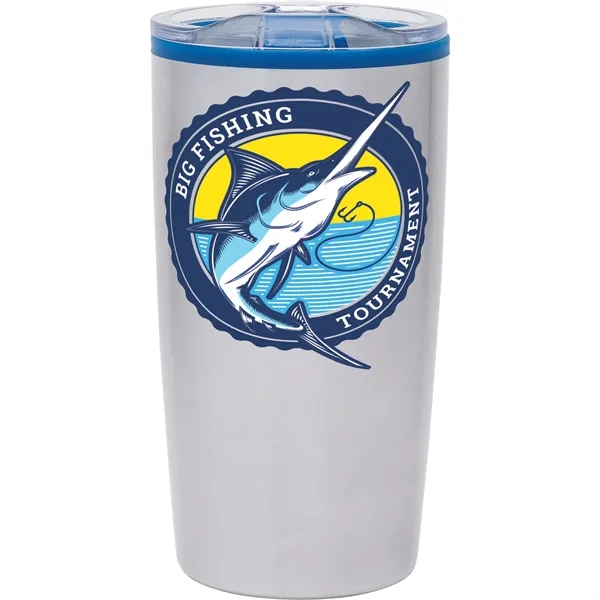 3.44" x 6.88" x 3.69" Outback 20-ounce double-wall stainless steel tumbler... from ASI 67866 Logomark/Valumark / Valumark™