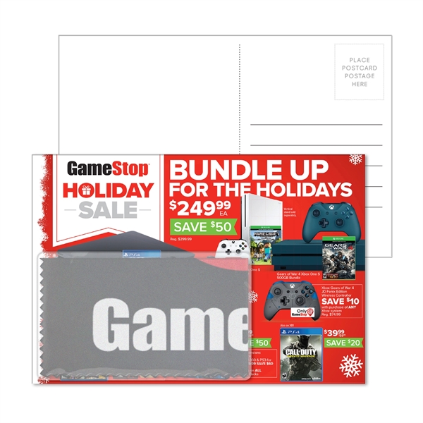 Customizable standard-sized direct mail postcard with 6" x 7" microfiber cleaning... from ASI 90807 Tekweld