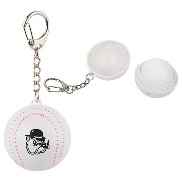 Recycled Baseball SPF15 Lip Balm Keychain... from ASI 66887 PCNA / Bullet