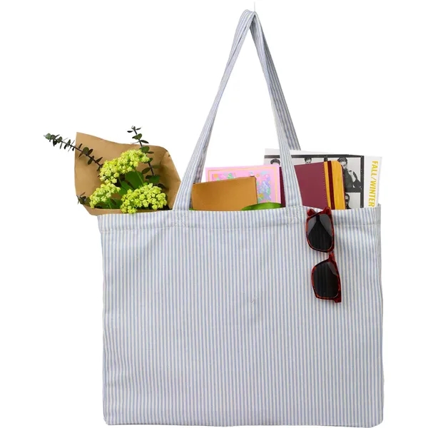 Striped Pacific Recycled Cotton Shopper Tote... from ASI 66887 PCNA / Leeds