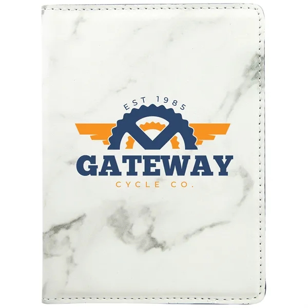 4 1/2" x 5 1/2" PU leather marble style passport holder... from ASI 74601 Calico