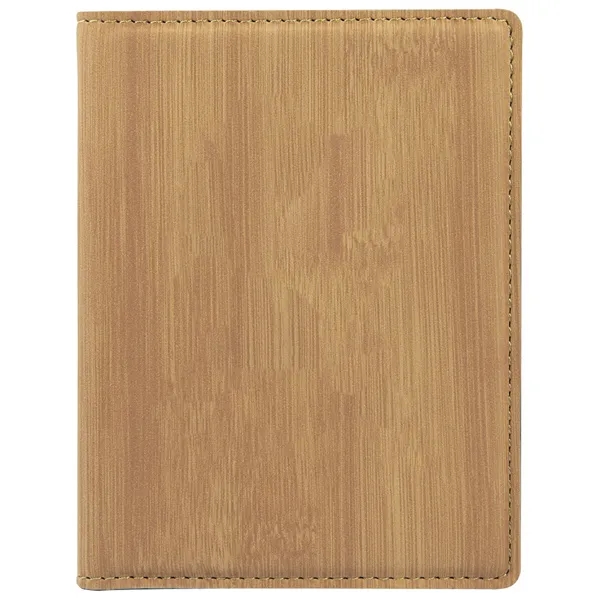 4 1/2" x 5 1/2" PU leather bamboo-style passport holder with... from ASI 74601 Calico