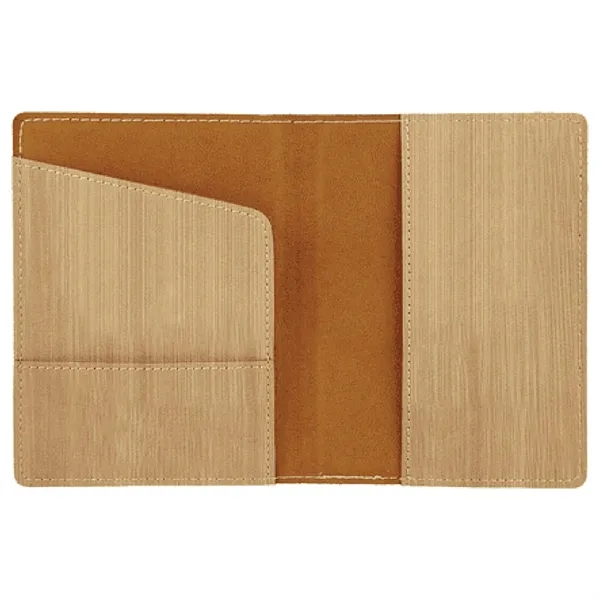 4 1/2" x 5 1/2" PU leather bamboo-style passport holder with... from ASI 74601 Calico