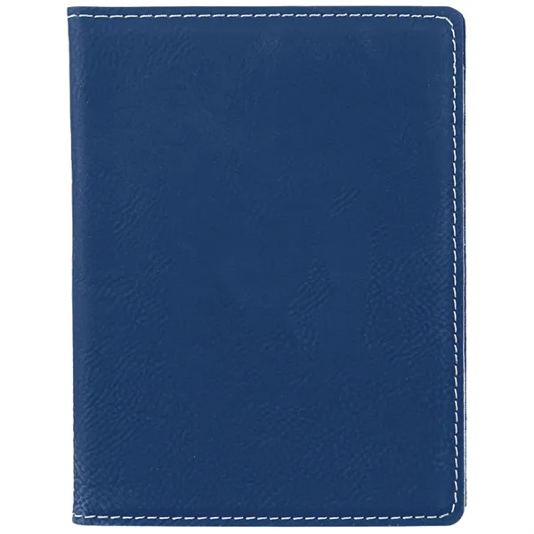 4 1/2" x 5 1/2" blue and silver PU leatherette passport... from ASI 74601 Calico