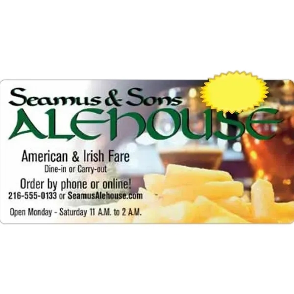 Four color process label with a rectangular shape.... from ASI 66040 Label Works / Label Works®