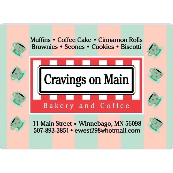 Rectangle-shaped printed label available in multiple sizes for attracting customers.... from ASI 66040 Label Works / Label Works®