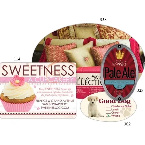 Rectangle-shaped four-color process label measuring 1 1/2" x 2 1/4" on... from ASI 66040 Label Works / Label Works®