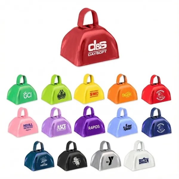3 inch classic metal cow bell plus 1 color pad print... from ASI 37218 Athena Promo (tm)