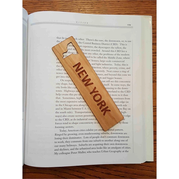 1.5" x 6" hardwood bookmark with laser engraving, New York state... from ASI 92531 Unique Custom Products / UCP