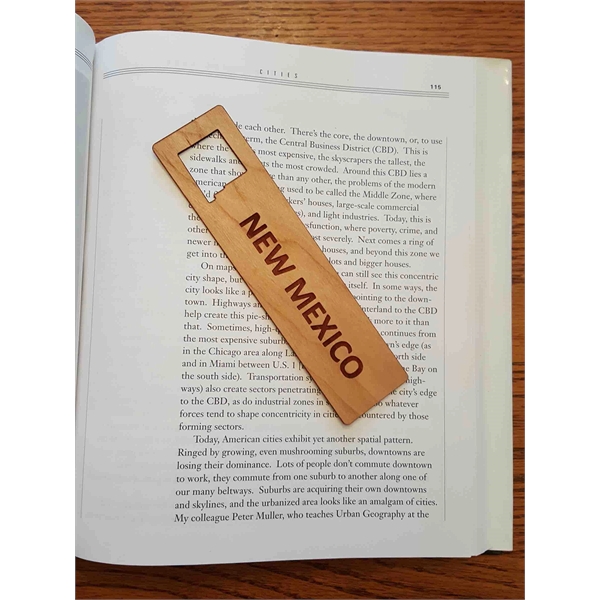 1.5" x 6" hardwood bookmark with laser engraving, New Mexico state... from ASI 92531 Unique Custom Products / UCP