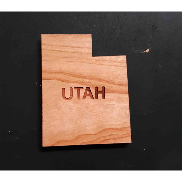 2" hardwood magnets featuring the shape of the State of Utah;... from ASI 92531 Unique Custom Products / UCP