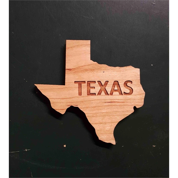 2" hardwood magnets featuring the shape of the State of Texas;... from ASI 92531 Unique Custom Products / UCP