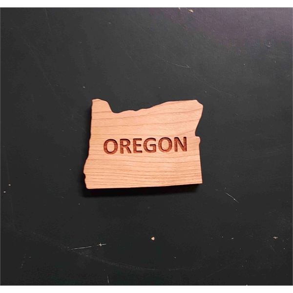 2" hardwood magnets featuring the shape of the State of Oregon;... from ASI 92531 Unique Custom Products / UCP