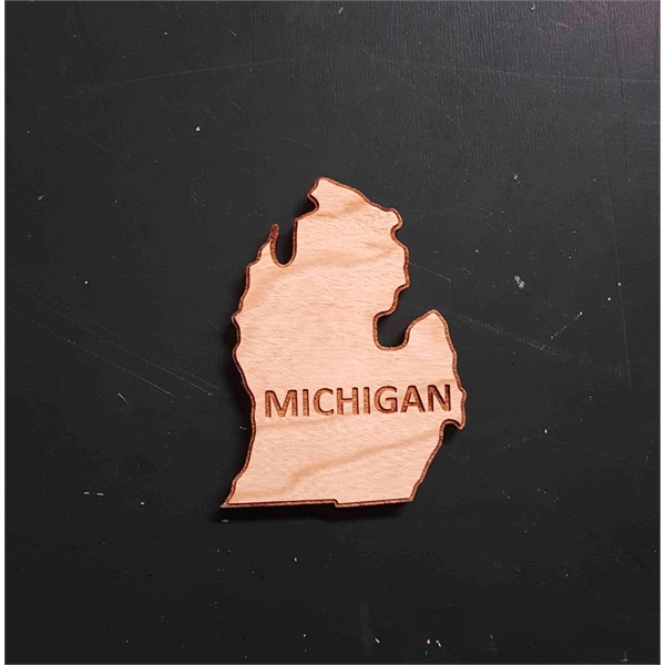 2" hardwood magnets featuring the shape of the State of Michigan;... from ASI 92531 Unique Custom Products / UCP
