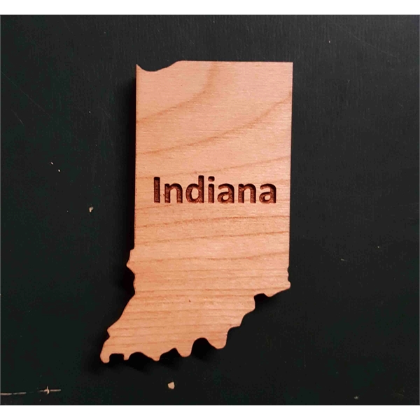 2" hardwood magnets featuring the shape of the State of Indiana;... from ASI 92531 Unique Custom Products / UCP