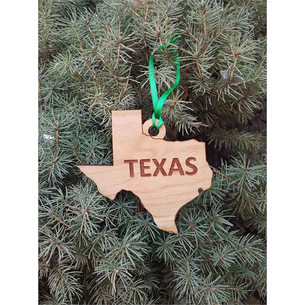3.5" solid hardwood ornament featuring the shape of the State of... from ASI 92531 Unique Custom Products / UCP