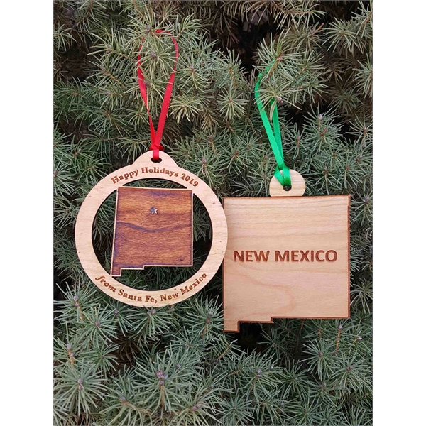 3.5" solid hardwood ornament featuring the shape of the State of... from ASI 92531 Unique Custom Products / UCP