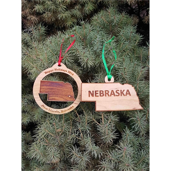 3.5" solid hardwood ornament featuring the shape of the State of... from ASI 92531 Unique Custom Products / UCP