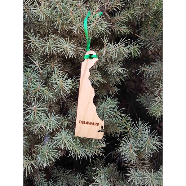 3.5" solid hardwood ornament featuring the shape of the State of... from ASI 92531 Unique Custom Products / UCP
