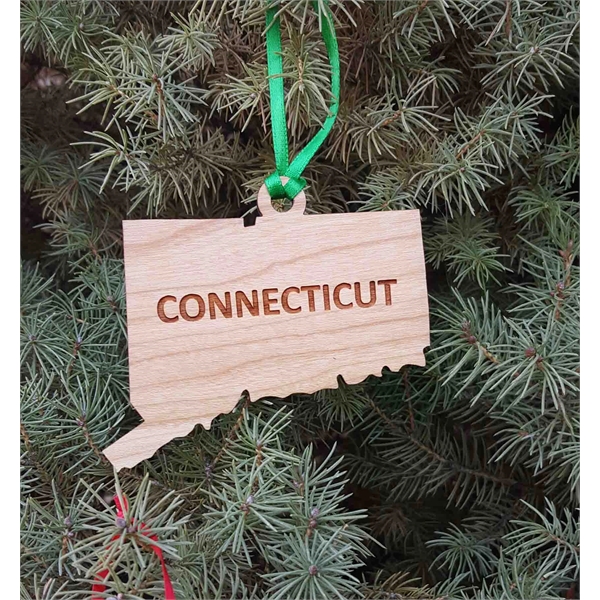3.5" solid hardwood ornament featuring the shape of the State of... from ASI 92531 Unique Custom Products / UCP