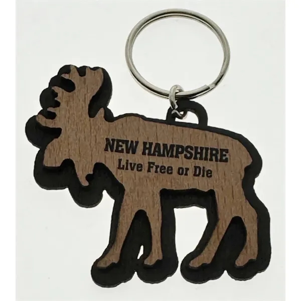 2 layer wood keychain available in bear or moose shape.... from ASI 40610 Perry Blackburne Inc