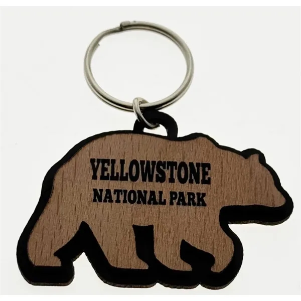 2 layer wood keychain available in bear or moose shape.... from ASI 40610 Perry Blackburne Inc