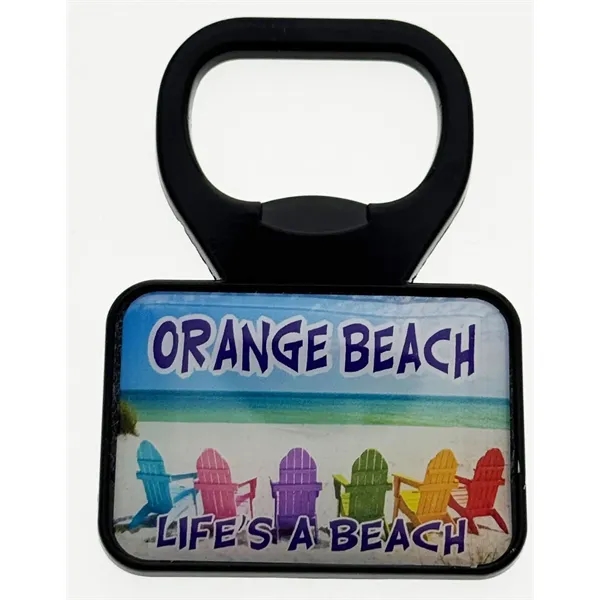 Zinc alloy bottle opener magnets available in black.... from ASI 40610 Perry Blackburne Inc