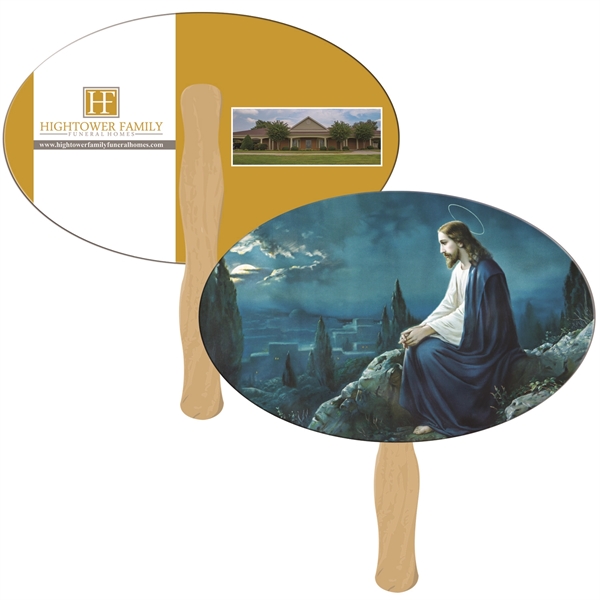 Oval  shaped digital economy fans with double sided film lamination.... from ASI 67620 Lion Circle Corp / Lion/Circle