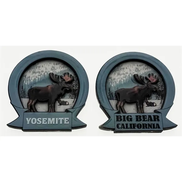 Circular 2-layer MDF magnets with a bear, moose, or turtle design.... from ASI 40610 Perry Blackburne Inc