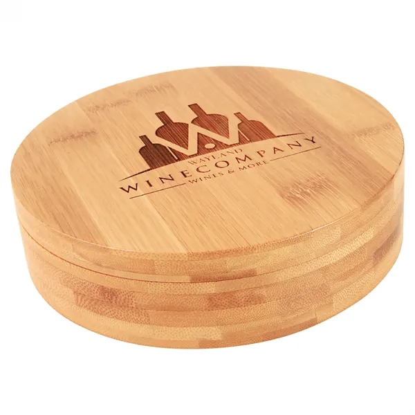 6 1/4" Round Bamboo 4-Piece Wine Tool Set... from ASI 74601 Calico