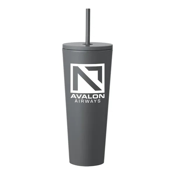Rubberized Sleek Travel Mug with Lid and Straw... from ASI 62088 IDProductsource