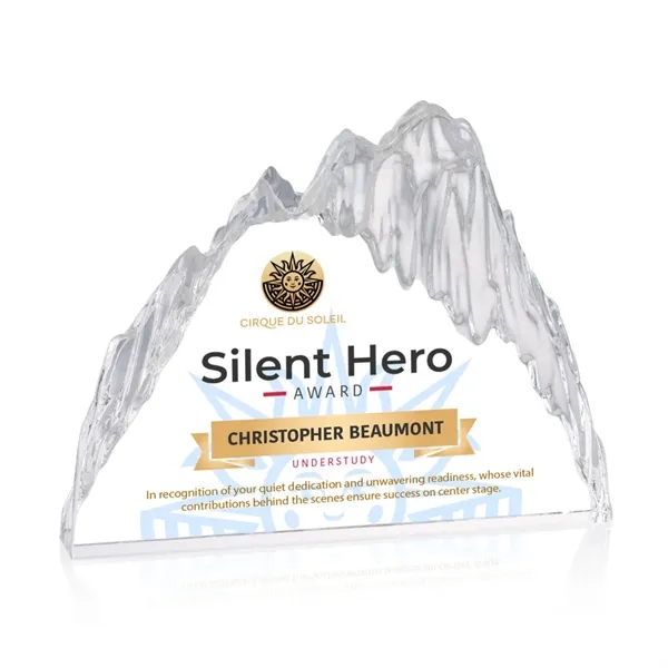 The Glacier Iceberg VividPrint™ Award is a striking freestanding piece crafted... from ASI 84592 St Regis Group / St Regis