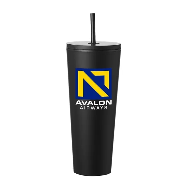 Rubberized Sleek Travel Mug with Lid and Straw... from ASI 62088 IDProductsource