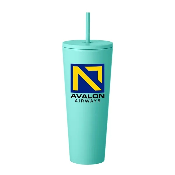 Rubberized Sleek Travel Mug with Lid and Straw... from ASI 62088 IDProductsource