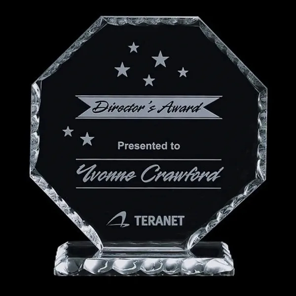 Jade octagon shape award with faceted edges on the award and... from ASI 84592 St Regis Group / St Regis