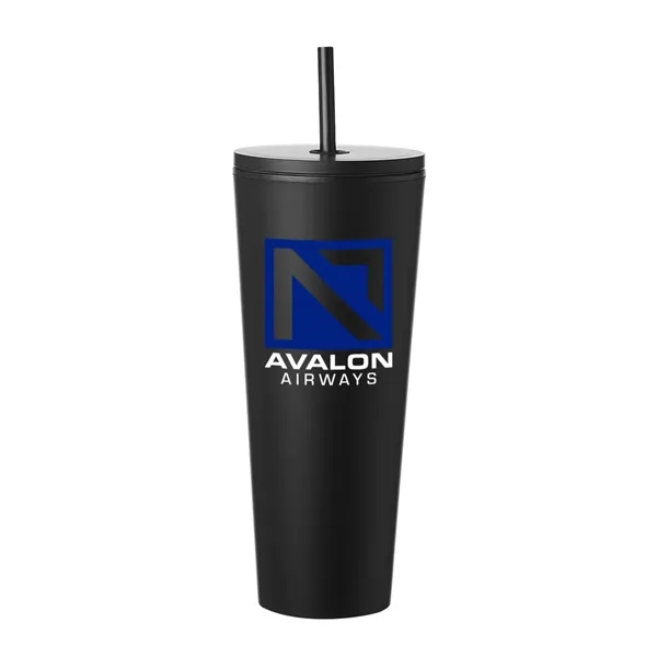 Rubberized Sleek Travel Mug with Lid and Straw... from ASI 62088 IDProductsource