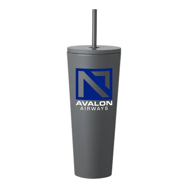 Rubberized Sleek Travel Mug with Lid and Straw... from ASI 62088 IDProductsource