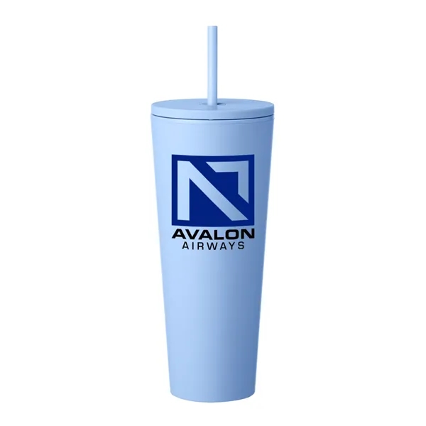 Rubberized Sleek Travel Mug with Lid and Straw... from ASI 62088 IDProductsource