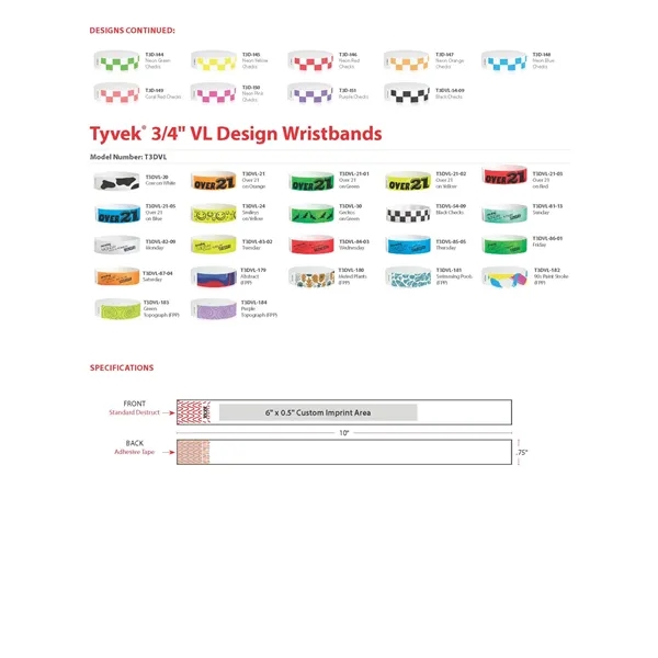 DuPont, Adhesive closure, Water use, Sequential Numbers, Short term use, Recyclable... from ASI 32187 Advance ID / Advance ID Wristbands