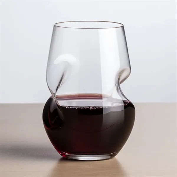Innovative Crystalline Stemless Wine Glass features a built-in aerator to enhance... from ASI 84592 St Regis Group