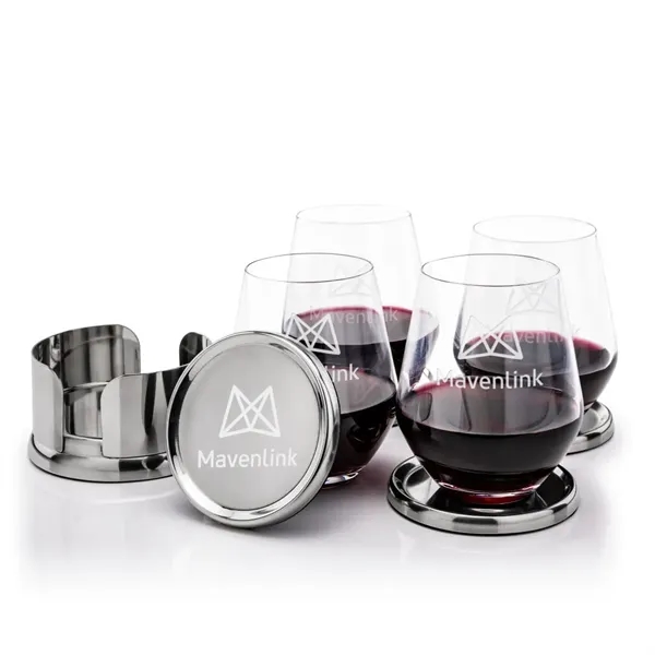 The Baldoni Coasters & Stemless Wine Set blends refined design with... from ASI 84592 St Regis Group