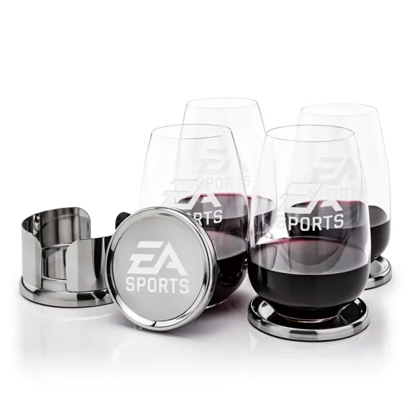 The Baldoni Coasters & Stemless Wine Set blends refined design with... from ASI 84592 St Regis Group