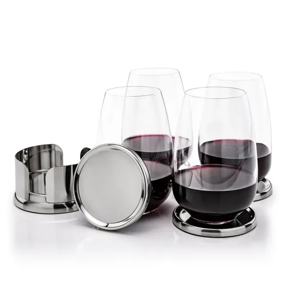 The Baldoni Coasters & Stemless Wine Set blends refined design with... from ASI 84592 St Regis Group