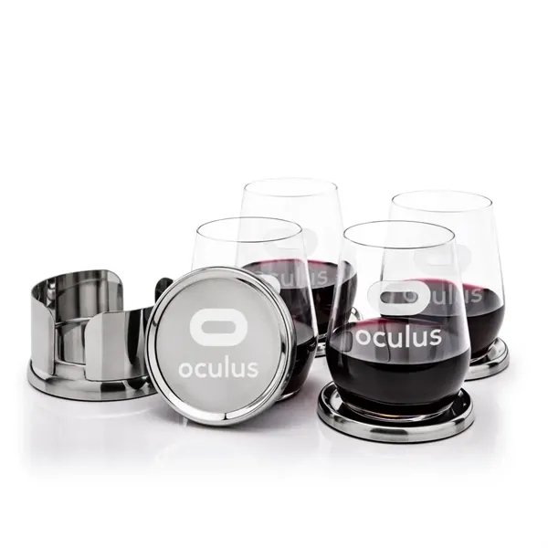 The Baldoni Coasters & Stemless Wine Set blends refined design with... from ASI 84592 St Regis Group
