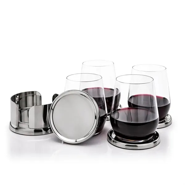 The Baldoni Coasters & Stemless Wine Set blends refined design with... from ASI 84592 St Regis Group