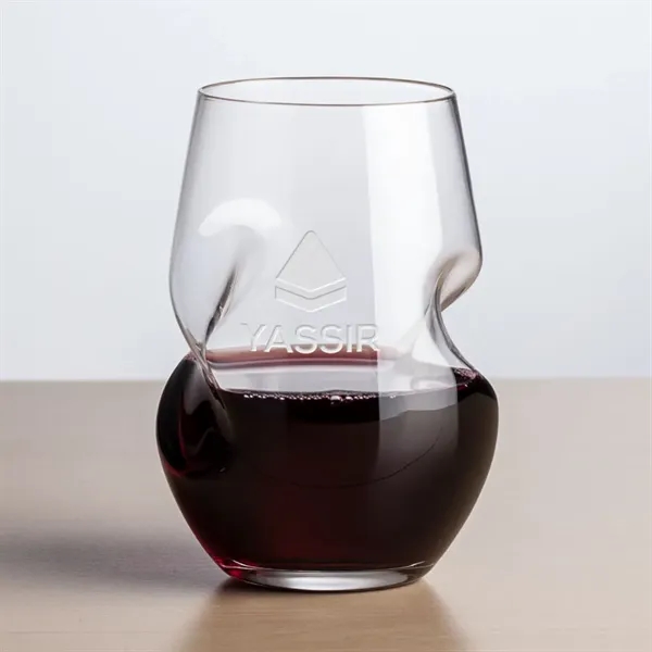 Innovative Crystalline Stemless Wine Glass features a built-in aerator to enhance... from ASI 84592 St Regis Group