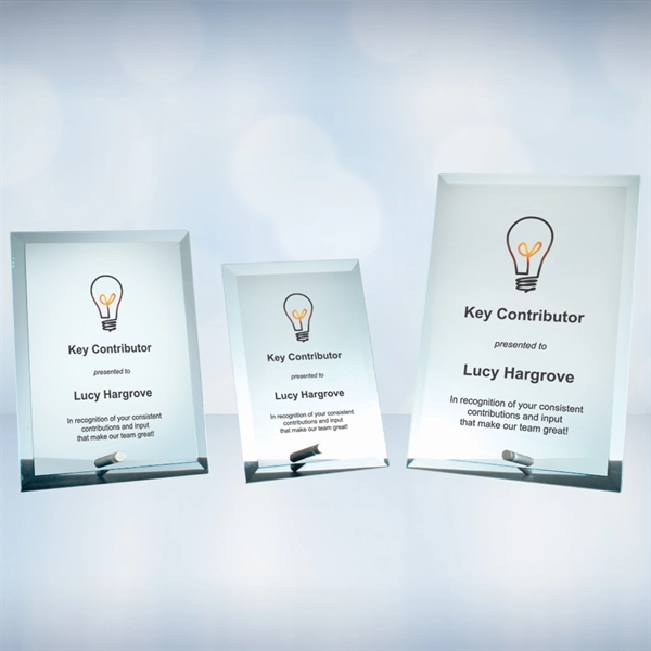 Plaque made of jade glass with a rectangle shape, beveled design,... from ASI 47791 Best Deal Awards