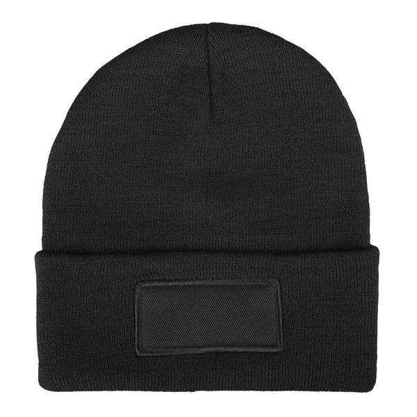 Recycled polyester cuffed knit beanie plus 1 color heat transfer on... from ASI 37218 Athena Promo (tm)