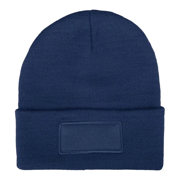 Recycled polyester cuffed knit beanie plus 1 color heat transfer on... from ASI 37218 Athena Promo (tm)
