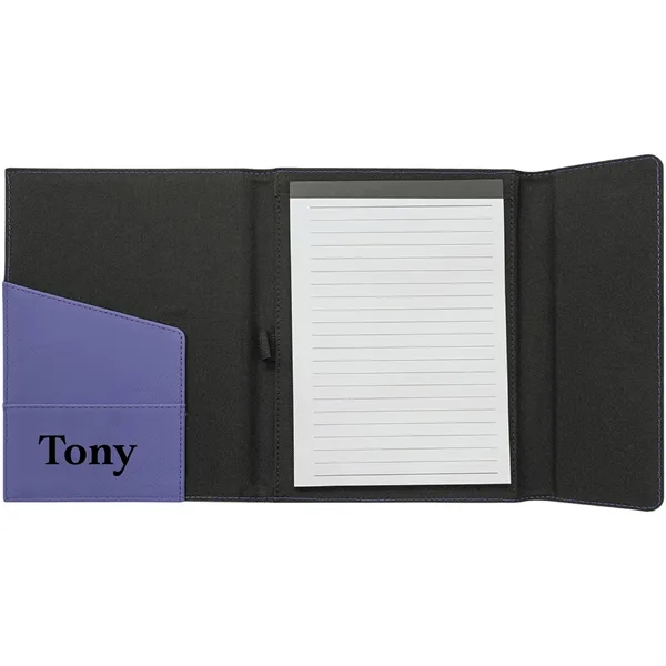 7" x 9" purple leatherette and black canvas portfolio.... from ASI 74601 Calico
